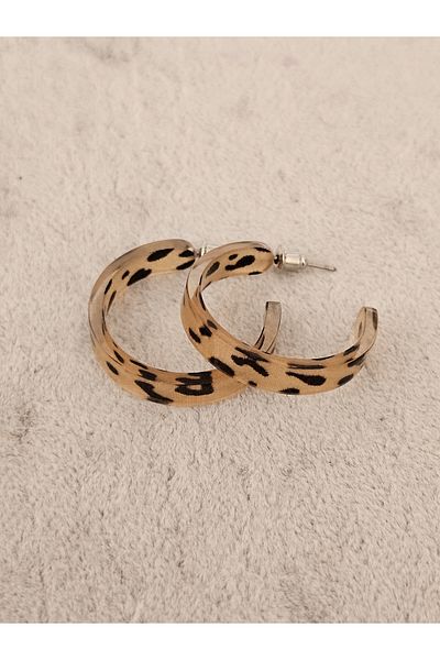 SiestaAccessories Leopard Pattern Acrylic Hoop Earrings