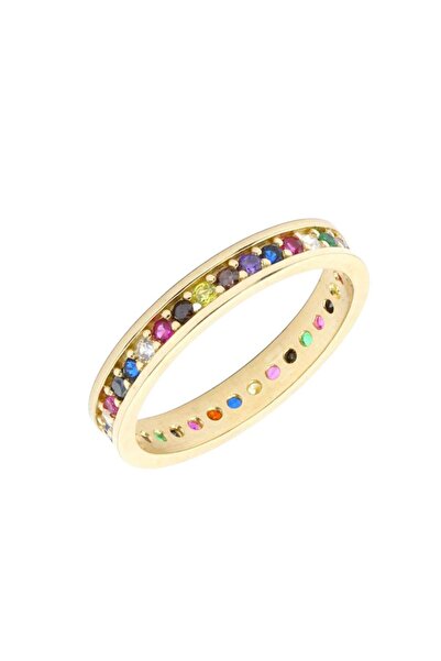 Bijuteria SORELLY Inel Aur 14k cu Pietre Multicolore 3mm Eternity 20