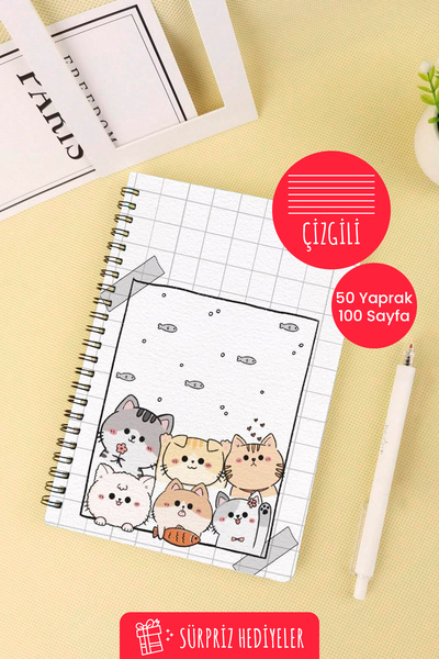 Anime Marketi Frame Kedolar Design A5 Spiral School Notebook 50 Sheets 100 Pages - Lined