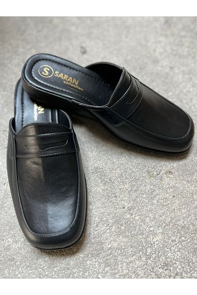 yörük tuhafiye Black Home Guest Dowry Bundle και Groom Slippers Ανδρικές παντόφλες