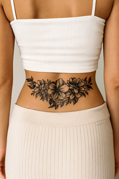 Lorvia Gerçek Dövme Görünümlü Çiçek Dövmesi – Zarif Geçici Tattoo Modeli