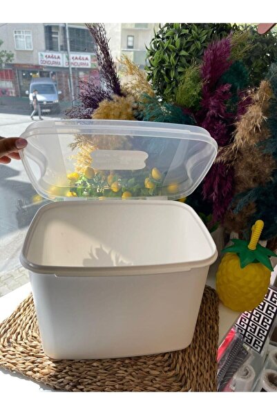 Saatistan 10 Litre Un ve Bakliyat Saklama Kovası, Beyaz, Dayanıklı ve Pratik Kullanım