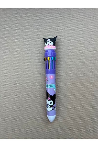 winingo SANRİO KUROMİ 10 Renk Bir Arada Tükenmez Kalem Kuromi Desenli 1 ADET