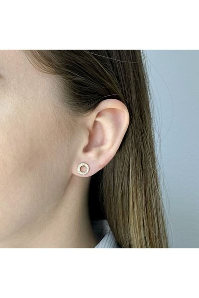 Bijuteria SORELLY Cercei Aur 9k Cerc cu Pietre Zirconia