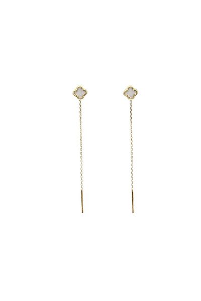 Bijuteria SORELLY Cercei Aur 14k Fir Floare Alba