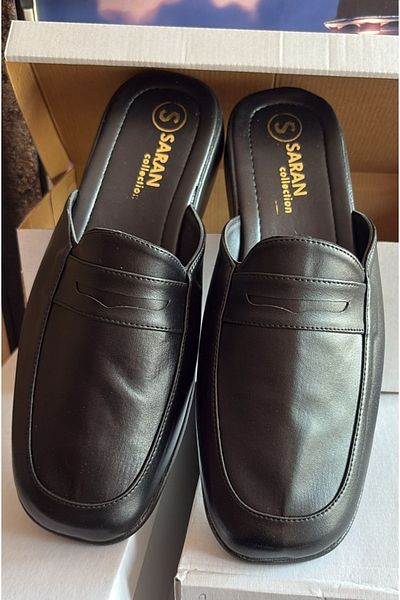 yörük tuhafiye Black Home Guest Dowry Bundle και Groom Slippers Ανδρικές παντόφλες