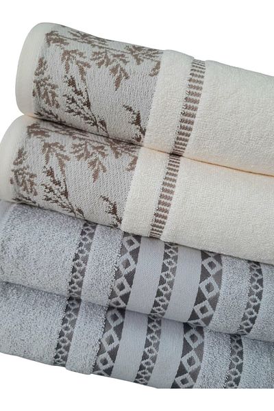Özdilek Areka Sensu Bamboo Towel 2 Pieces - Cream Gray