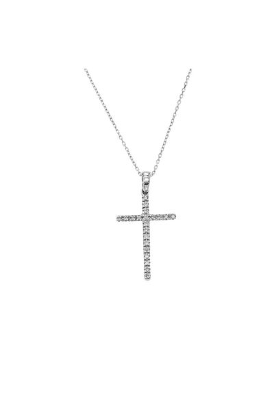 Bijuteria SORELLY Lant Aur 14k Alb Cruce cu Diamante 0.0693ct