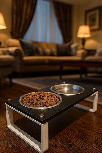 Okay Food and Water Stand for Cats and Dogs - 10 Percent Slope, High Quality and Healthy Design
