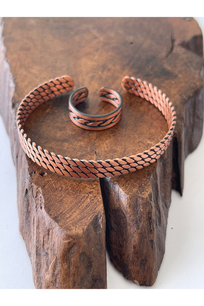 Rupen Kraft Adjustable 100% Pure Copper Bracelet Copper Ring Combination Hand...