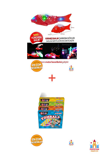 PapatyamPartiEvi Sesli Işıklı Yürüyen Balık ve Lüks Tombala Aile Oyunu ile Ne...