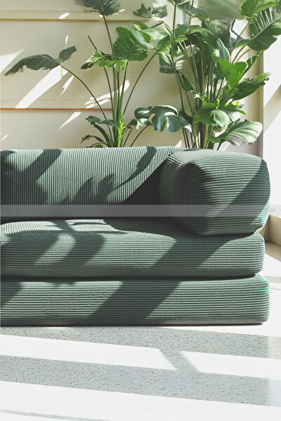 Minderim PİXEL Fitilli Kadife Kanepe | 50 DNS Çökmez Sünger | Yıkanabilir Kılıflı Yatak 80x160 cm