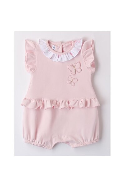 minibanda - Short Romper with Butterfly Application for Baby Girl, Pink, 62 CM