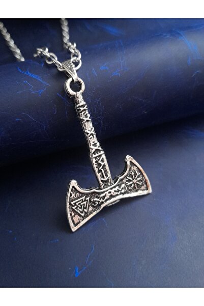 E&F Takı Valknut Ax Premium Design Necklace Men's Necklace