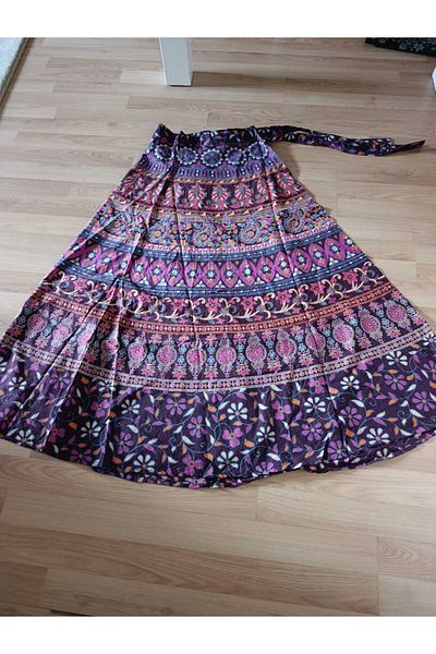anne moda ankara Ethnic, Bohemian, 100% Cotton, Organic Dye, Long, Wrap (Wrapped) Skirt