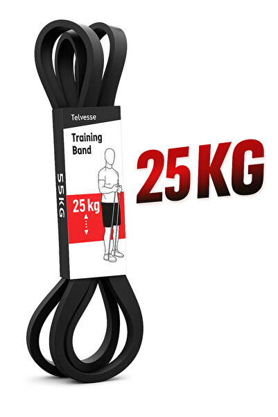 Ozsport Bandă de rezistență de 25 kg pentru dezvoltarea mușchilor, cauciuc, f...