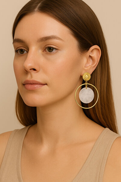 LOVELOTUS أقراط من حجر القمر الأبيض بمظهر طبيعي من الحجر الطبيعي أقراط من الف...