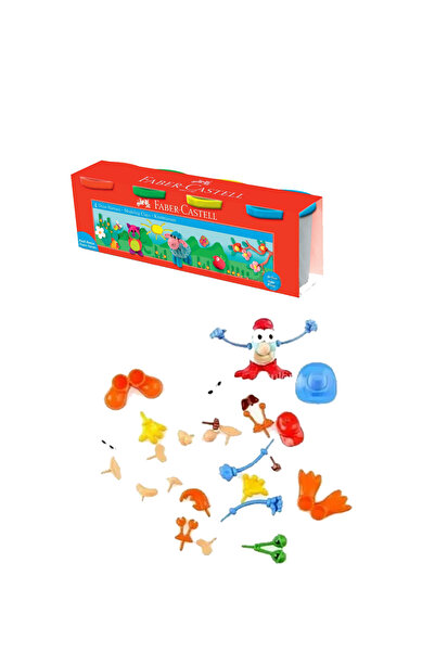 Faber 4 ألوان كلاسيكية من عجينة اللعب وملحقات عجينة اللعب أجزاء الجسم 26 قطعة...