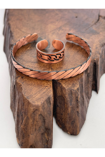 Rupen Kraft Adjustable 100% Pure Copper Bracelet Copper Ring Combination Hand...