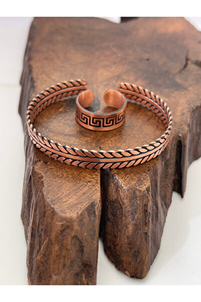 Rupen Kraft Adjustable 100% Pure Copper Bracelet Copper Ring Combination Hand...