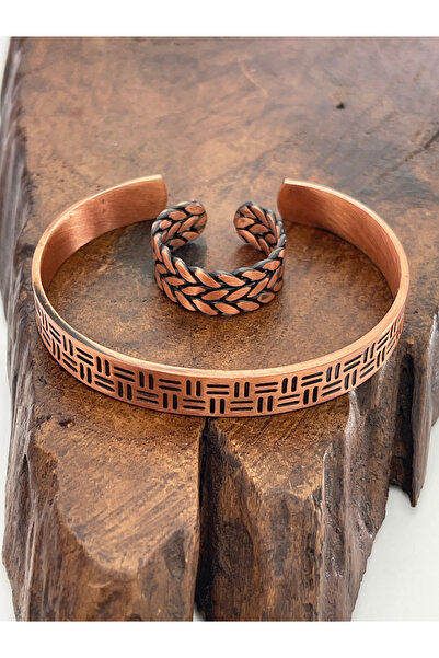 Rupen Kraft Adjustable 100% Pure Copper Bracelet Copper Ring Combination Hand...