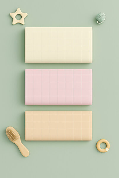 Baby Cais Collection مجموعة بطانية موسلين للأطفال متعددة الأغراض مكونة من 3 ق...