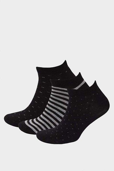 DeFacto New Season Men's Seamless 3-Piece Bamboo Booties Socks