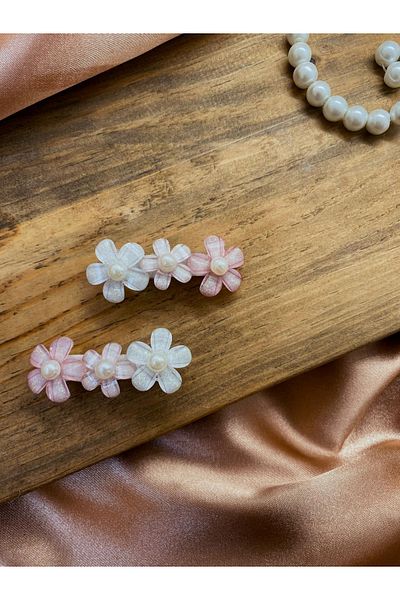 GOER STORE Lilac Flower Detailed Set of 2 Hair Clips