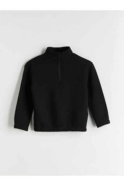 LC Waikiki Lcw Eco Black Stand Collar Girl's Tracksuit Suit
