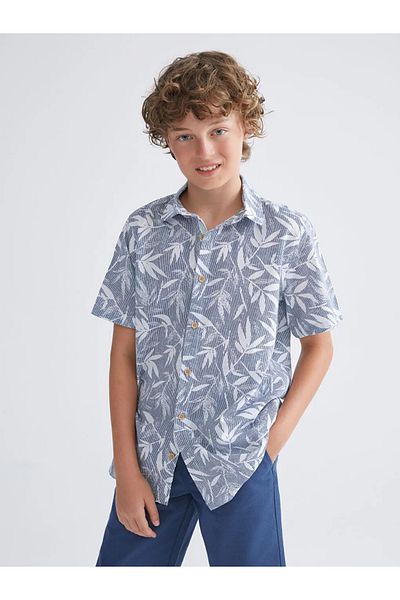 LC Waikiki Lcw Kids Blue Short Sleeve Boys' Shirt and Shorts
