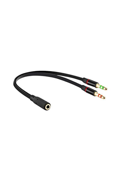 yonextt Mikrofon Kulaklık Ayırıcı Ses Kablosu Adaptörü 3,5 mm Y Ayırıcı 20 cm