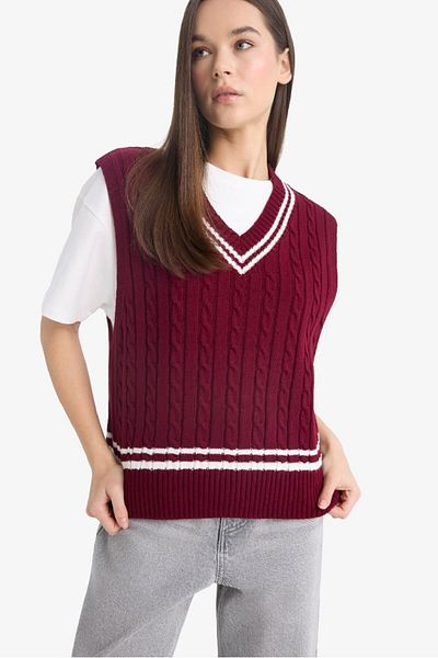 DeFacto New Season Coool Regular Fit V-Neck Sweater
