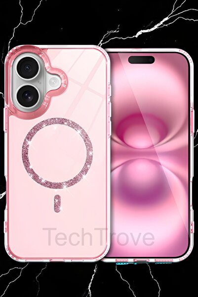 TechTrove iPhone 16 Plus Kılıf Magsafe Özellikli Işıltılı Tasarımlı Ekstra Da...