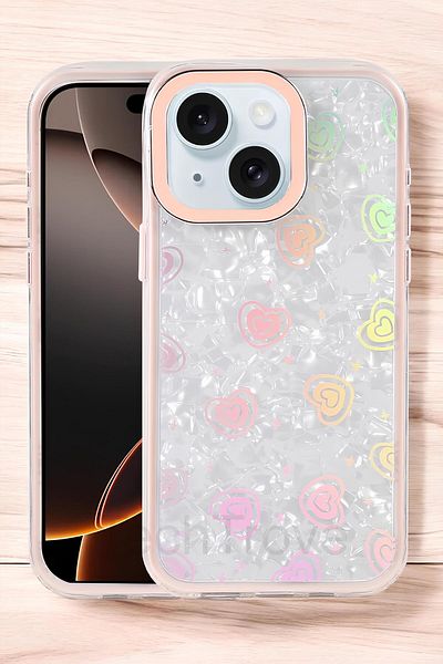 TechTrove iPhone 14 Case Colorful Heart Pattern Shockproof Ultra Luxury Cover