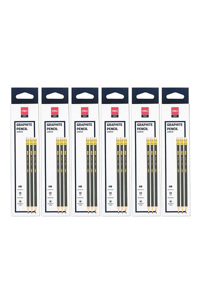 Deli Back to School Combo, Transparent Ruler, 21 pcs of Eraser, 6 Pkts Of Pencils and Sharpener