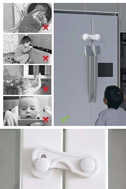 Evvano Tıkla Fırsatları Yakala Bebek Çocuk Güvenliği Çekmece ve Dolap İçin Kendiliğinde Yapışkanlı Vidasız Kapak Kilidi