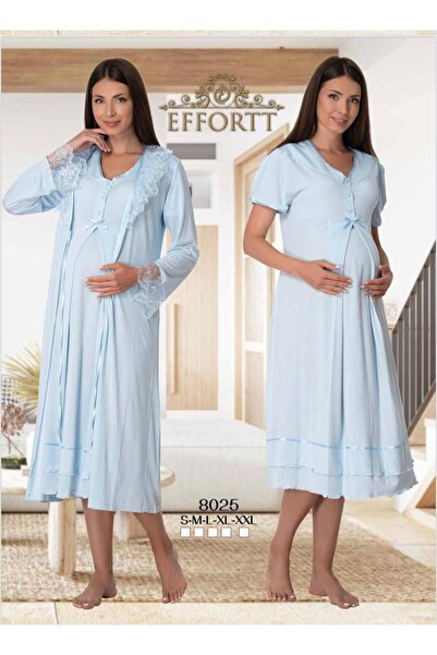 EM&FA TEKSTİL Hamile Lohusa Sabahlıklı Gecelik Takımı
