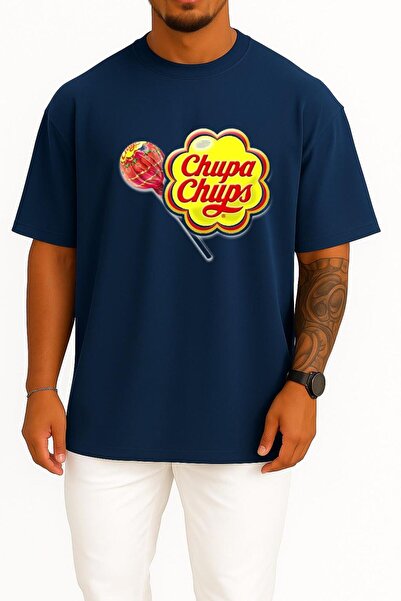 Bahriyeli Collection Oversize Chupa Chups Chest Design Unisex T-Shirt