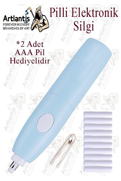 Artlantis Elektronik Silgi Pilli 1 Paket Otomatik Elektrikli Taşınabilir Kale...