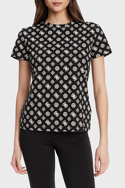 Guess Gloria 4g Logo Printed Cotton Regular Fit Crew Neck t Shirt V5Yi04I3Z14 t Shirt V5Y