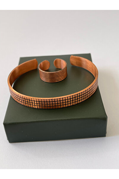 Rupen Kraft سوار من النحاس النقي 100% قابل للتعديل للجنسين، مجموعة خواتم نحاس...