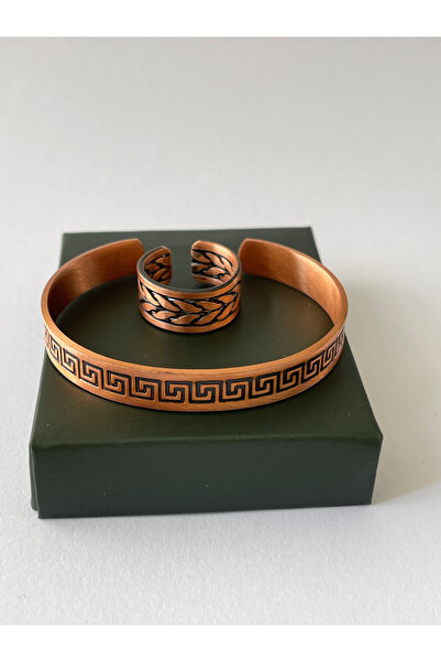 Rupen Kraft سوار من النحاس النقي 100% قابل للتعديل للجنسين، مجموعة خواتم نحاس...