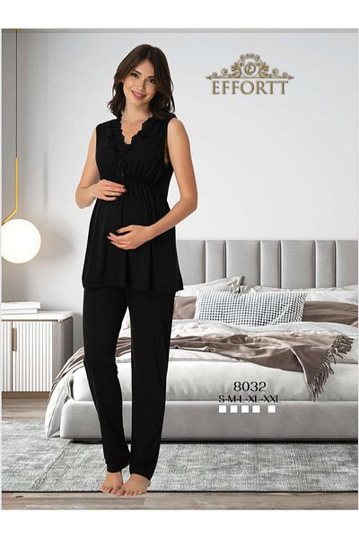 EM&FA TEKSTİL Maternity Maternity Lace Detailed Pajama Set
