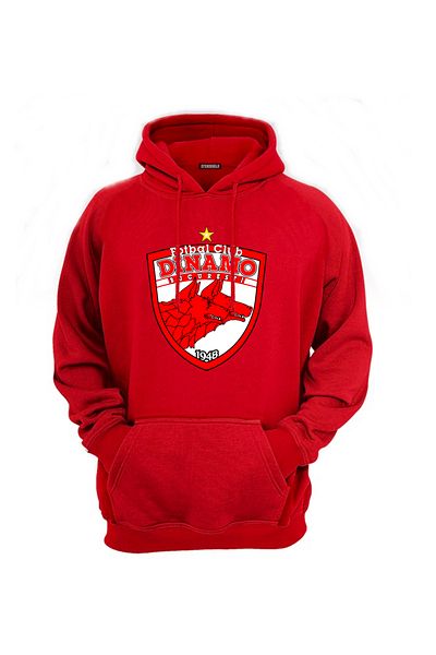 Efendioğlu Design Dinamo Bucharest 1948 Club Big Logo Printed Cotton Hoodie Sweatshirt