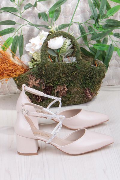 fort 08-80 Stone Piping Cross Strap Low Heeled Women's Shoes