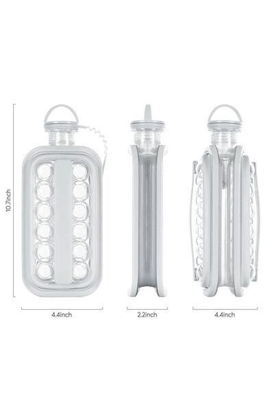 MİMOZA PARK Portable Square Shape Ice Mold or Beverage Bottle 2 in 1 Ice Mold Maker Water Bottle Presentation Ice Tray