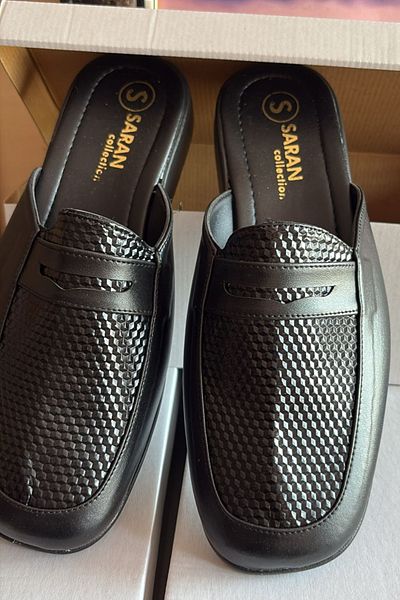 yörük tuhafiye Μαύρες ανδρικές παντόφλες Home Guest Dowry Bundle και Groom Slippers Ανδρικές παντόφλες