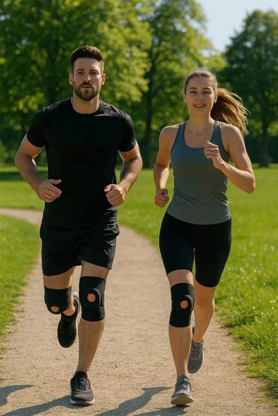 Eco Lounge Medical Supported Knee Brace Cross Ligament Meniscus Pain Sports Knee Brace, Thermoluminescent Gel