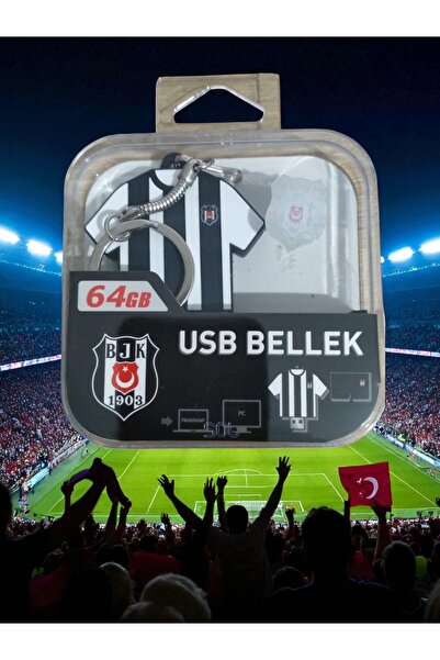 Beşiktaş 64Gb Licensed Bandroll USB Flash Memory + Keychain (with Jersey Design)