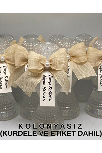 MayaArtDesign (40 ADET) Bej Keten Kurdeleli-Etiketli Boş Kolonya Şişesi Tıpa+...